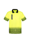 Hi Vis Tracks Polo Shirt - Men - Yellow/Navy