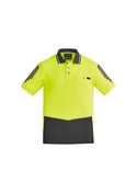 Flux Short Sleeve Hi Vis Polo Shirt - Men - Yellow/Charcoal
