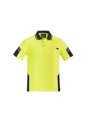 Squad Reinforced Hi Vis Short Sleeve Polo Shirt - Men - Yellow/Navy