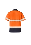 Hi Vis Segmented Taped Short Sleeve Polo Shirt - Unisex - Back View