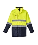 Basic 4 in 1 Waterproof Hi Vis Jacket - Men - Yellow/Navy
