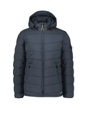 Streetworx Hooded Puffer Jacket, Plain and Hi Vis - Unisex - Charcoal Blue