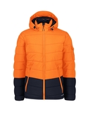 Streetworx Hooded Puffer Jacket, Plain and Hi Vis - Unisex - Orange/Navy