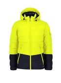 Streetworx Hooded Puffer Jacket, Plain and Hi Vis - Unisex - Yellow/Navy