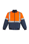 Quilted Flying Jacket - concealed hood - Men - Orange/Navy