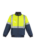 Quilted Flying Jacket - concealed hood - Men - Yellow/Navy