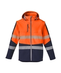 2 in 1 Stretch Softshell Segmented Taped Jacket - Unisex - Orange/Navy