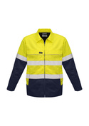 Hi Vis Cotton Drill Jacket with Cotton Flannel Lining - Men - Yellow/Navy