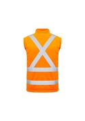 Hi Vis X Back 2 in 1 Softshell Jacket - Removable Sleeves - Unisex - Back View