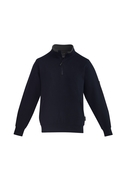 1/4 Zip Brushed Fleece - Men - Navy/Charcoal