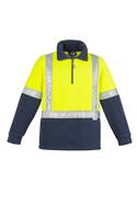 Anti-Pill Hi Vis Fleece Pullover - Shoulder Taped - Unisex - Yellow/Navy