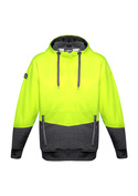 Hi Vis Textured Jacquard Hoodie - Unisex - Yellow/Charcoal