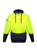 Hi Vis Textured Jacquard Hoodie - Unisex - Yellow/Navy