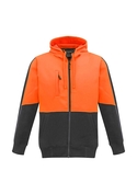 Hi Vis Full Zip Hoodie - Unisex - Orange/Charcoal