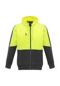 Hi Vis Full Zip Hoodie - Unisex - Yellow/Charcoal