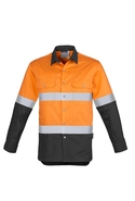 Industrial Long Sleeve Shirt - Hoop Taped - Men - Orange/Charcoal