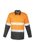 Rugged Cooling Hi Vis Taped Long Sleeve Shirt - Men - Orange/Charcoal