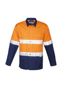 Rugged Cooling Hi Vis Taped Long Sleeve Shirt - Men - Orange/Navy