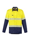 Rugged Cooling Hi Vis Segmented Tape Long Sleeve Shirt - Men - Yellow/Navy