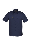 Rugged Cooling Short Sleeve Work Shirt 100% Cotton - Men - Navy