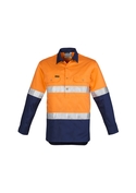 Closed Front Long Sleeve Hi Vis Shirt - Hoop Taped - Men