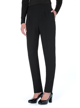 Women's Full Tapered Trousers with Elasticized Back