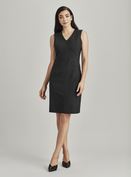 Sleeveless V Neck Dress - Comfort Wool Stretch - Women