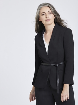 Collarless Jacket with Removable Tie