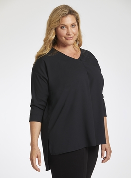 Loose Fit V Neck Tunic