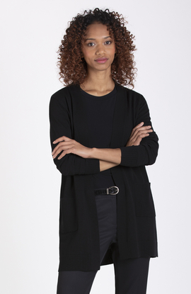Anna Long Open Cardigan in Superfine Merino