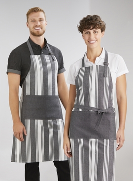 Salt Bib Apron - Salt and Pepper Chambray Stripe