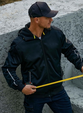 Work Fleece Zip-Front Hoodie With Sherpa Lining
