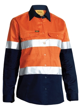 Taped Hi Vis Cool Lightweight Cotton Drill Shirt - Women