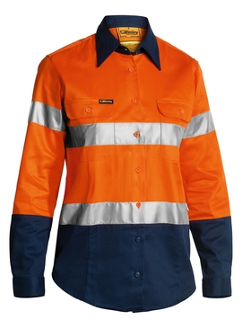 Taped Hi Vis Cotton Drill Shirt - Women