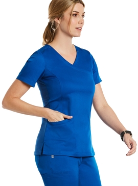 Matrix Curved Mock Wrap Scrub Top - Women