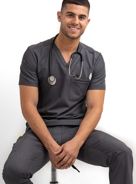 Matrix Pro Contrast Piping V-Neck Scrub Top - Men