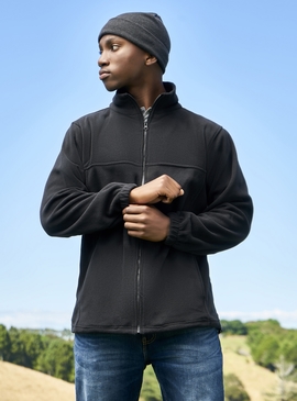 Plain Zip Front Microfleece Jacket - Men