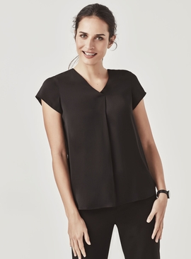 Women's Kayla V-Neck Pleat Blouse - Graham Brown & CO