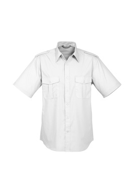 Epaulette Poplin Short Sleeve Shirt - Men