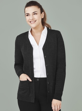 V Neck Button Front Cardigan - Women
