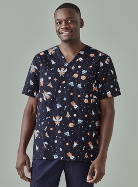 Space Party Scrub Top - Men