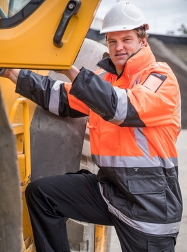 Hi Vis 2-Way Cyclone Day/Night Jacket - Quilted Lining