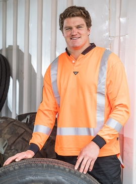 Hi Vis Long Sleeve Rugger Polo Shirt