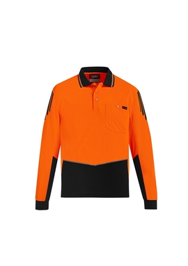 Flux Quick Dry Long Sleeve Hi Vis Polo Shirt - Men