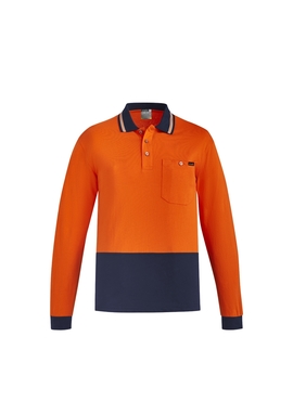 Hi Vis Cotton Long Sleeve Polo Shirt - Men
