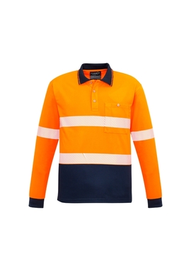 Hi Vis Segmented Taped Long Sleeve Polo Shirt - Unisex