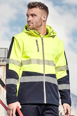 2 in 1 Stretch Softshell Segmented Taped Jacket - Unisex