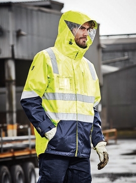 4 in 1 Waterproof Hi Vis Jacket - Vest zips in/out - Men