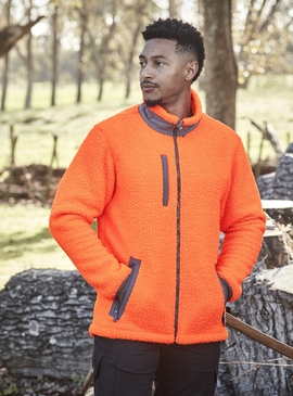 Streetworx Full Zip Sherpa Fleece, plain and hi vis - Unisex