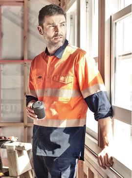 Rugged Cooling Hi Vis Segmented Tape Long Sleeve Shirt - Men
